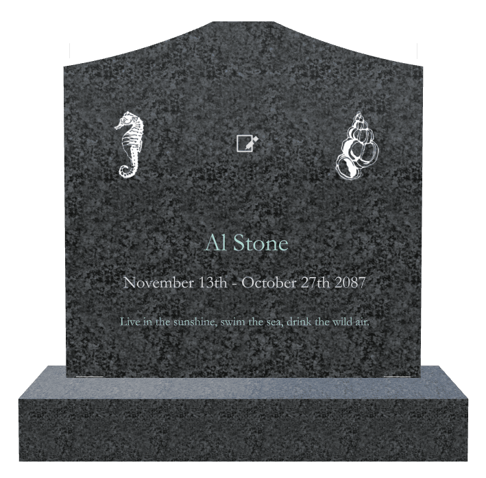 Cropped Peak Traditional Engraved Headstone – Fish preview