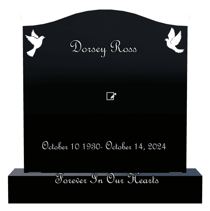 Serpentine Laser-Etched Black Granite Headstone – Forever in Our Hearts preview