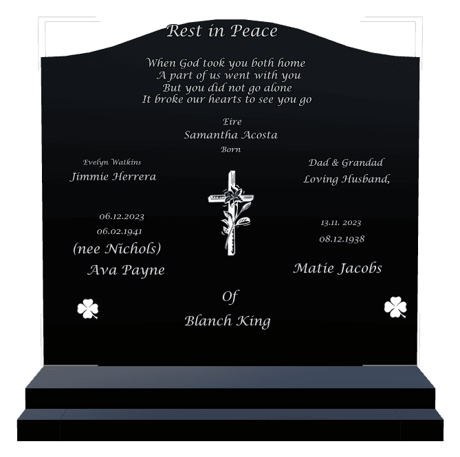 Serpentine Laser-Etched Black Granite Headstone – Loving Husband preview