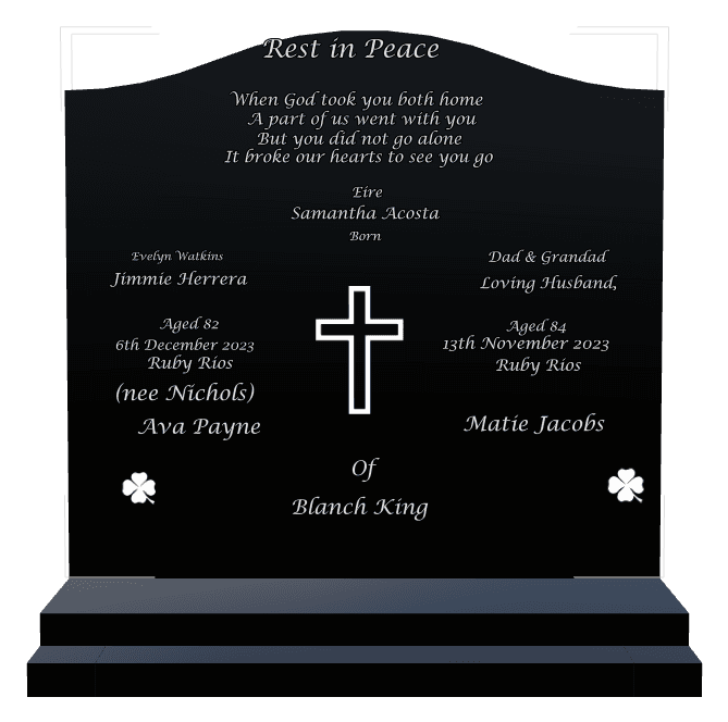 Serpentine Laser-Etched Black Granite Headstone – Loving Husband preview