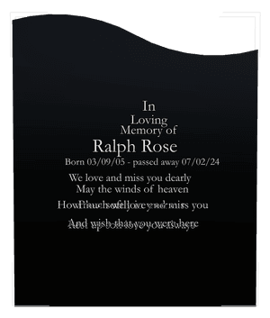 Left Wave - In Loving Memory memorial design preview
