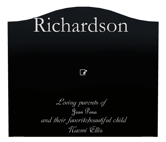 Serpentine Laser-Etched Black Granite Headstone – Child preview