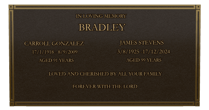 Rectangle (landscape) Bronze Plaque – Religious Memorial preview
