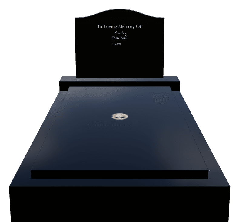 Serpentine Laser-Etched Black Granite Monument – In Loving Memory preview