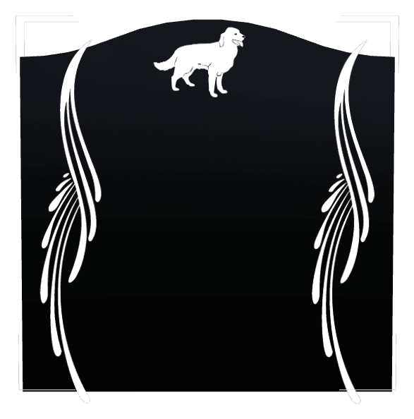 Serpentine Laser-Etched Black Granite Headstone – Dog preview