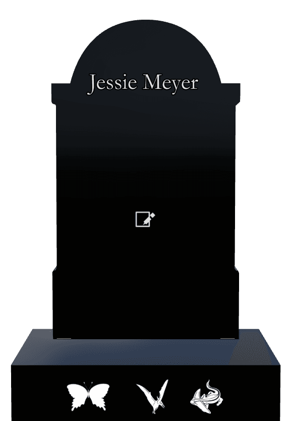 Laser-Etched Black Granite Headstone – Butterflies preview