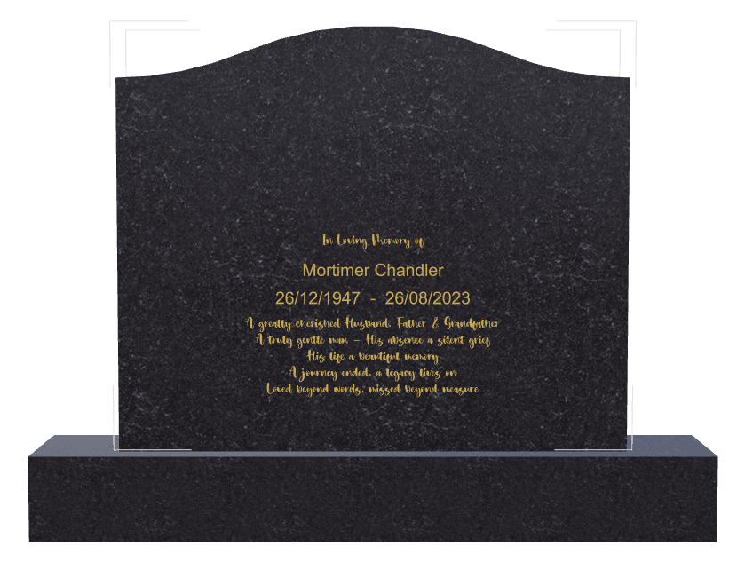 Serpentine Traditional Engraved Headstone – Loved Beyond Words preview