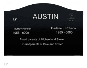 Serpentine - Heart Headstone memorial design preview