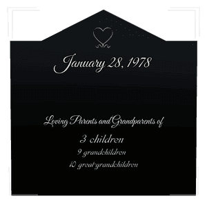 Gable - Heart memorial design preview