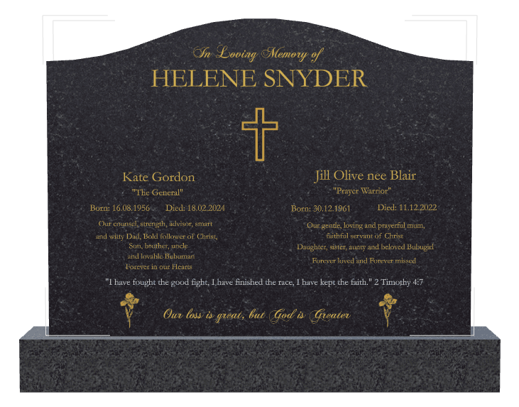 Serpentine Traditional Engraved Headstone – Fought The Good Fight Headstone preview