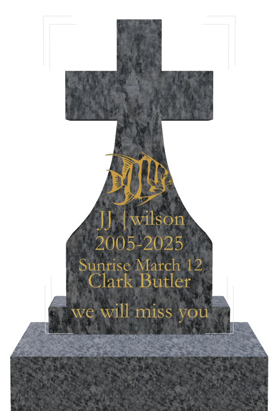 Traditional Engraved Headstone – Fish preview
