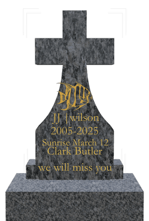 Headstone 23 - Fish memorial design preview