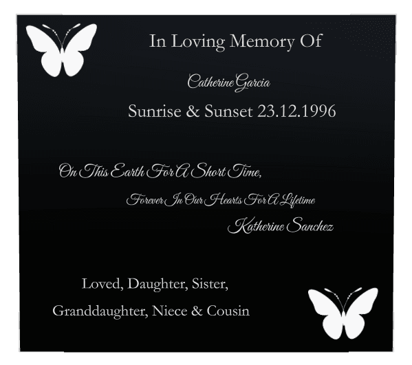 Rectangle (landscape) Laser-Etched Color Plaque – butterflies preview