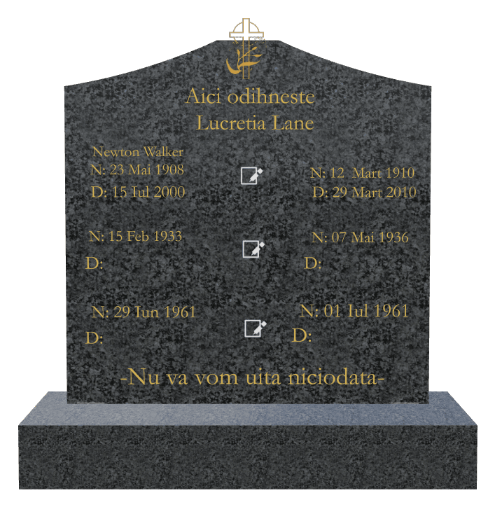 Cropped Peak Traditional Engraved Headstone – Aici Odihneste preview