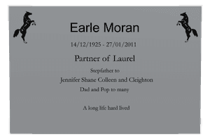 Stainless Steel Plaque - Horse memorial design preview