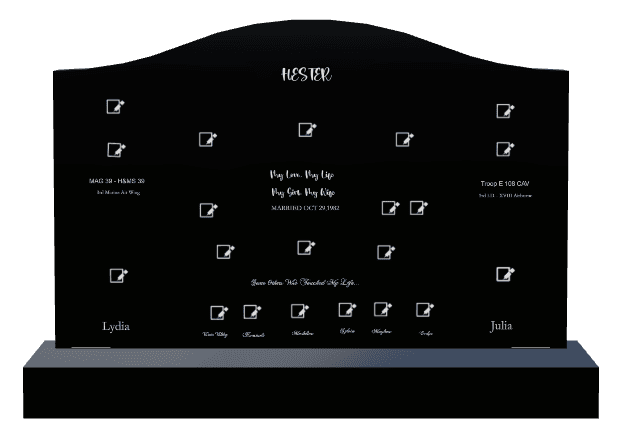 Serpentine Laser-Etched Black Granite Headstone – Dog preview