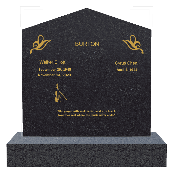 Peak Traditional Engraved Headstone – Music preview