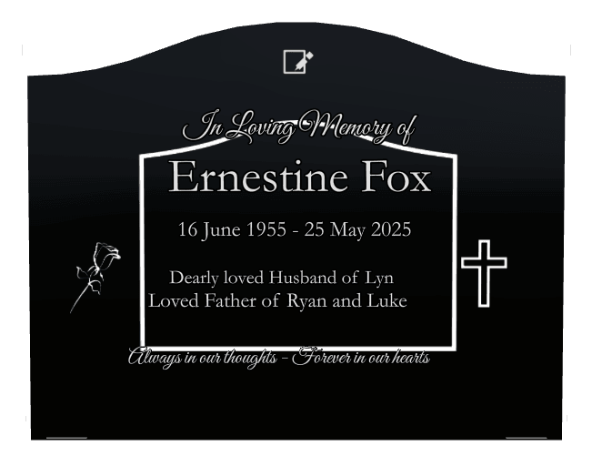 Serpentine Laser-Etched Black Granite Headstone – Forever in Our Hearts preview