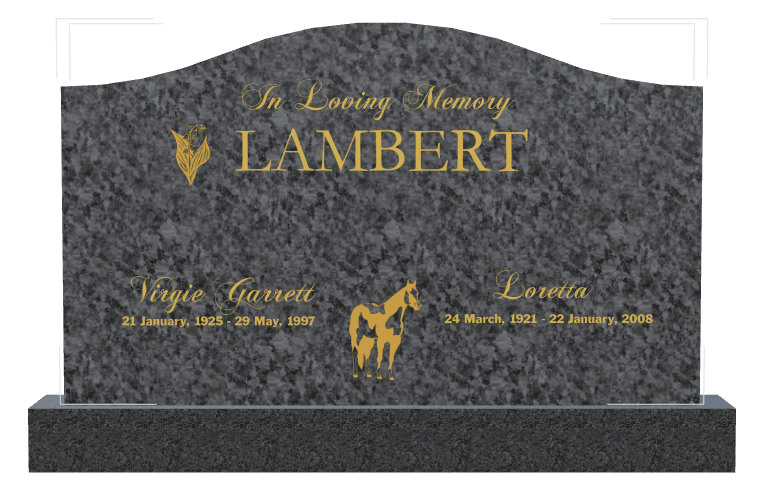 Serpentine Laser-Etched Black Granite Headstone – In Loving Memory preview