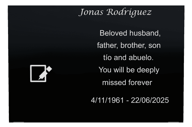 Rectangle (landscape) Laser-Etched Color Plaque – Husband Memorial preview