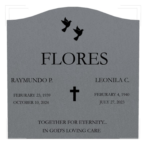 Serpentine Traditional Engraved Headstone – Cross Dove preview