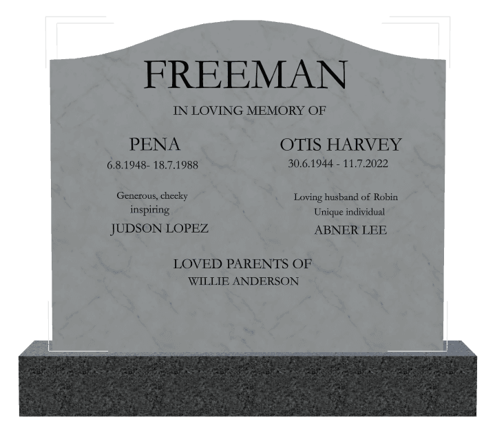 Serpentine Traditional Engraved Headstone – Muched Loved preview