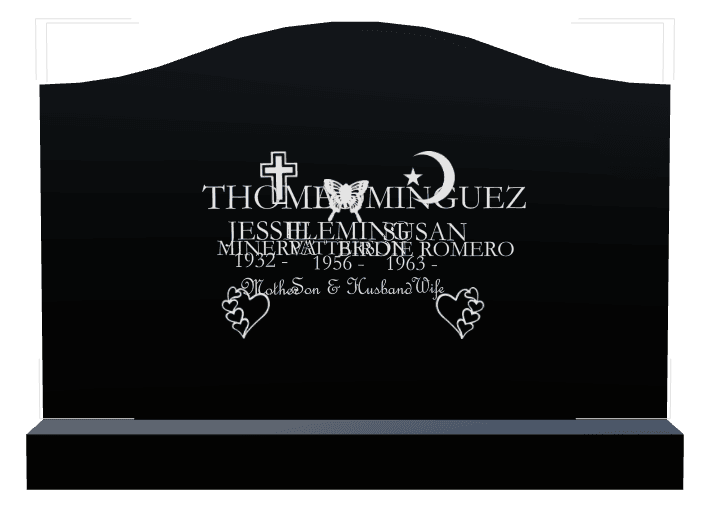 Serpentine Traditional Engraved Headstone – Butterflies Cross preview