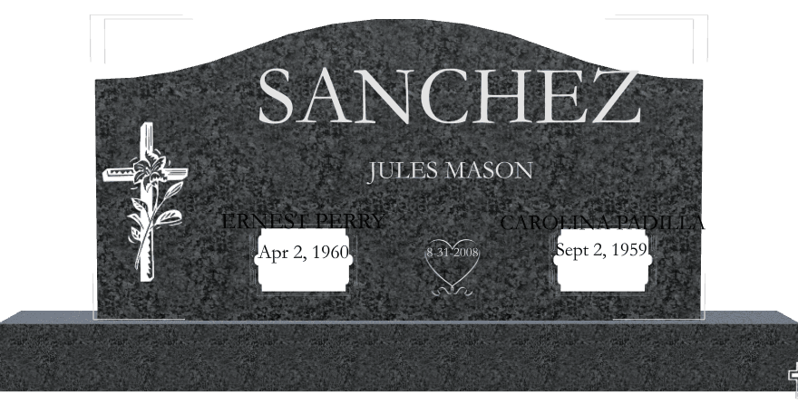 Serpentine Traditional Engraved Headstone – John preview