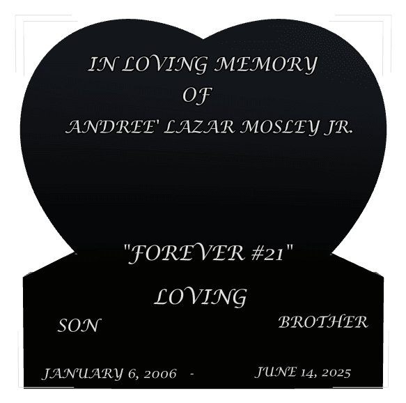 Heart Laser-Etched Black Granite Headstone – Son Memorial preview