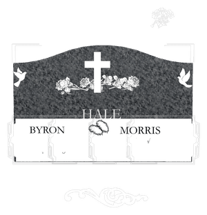 Serpentine - Birds Cross Headstone memorial design preview