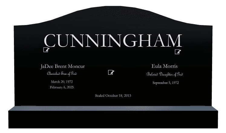 Serpentine Laser-Etched Black Granite Headstone – Beloved Daughter Headstone preview