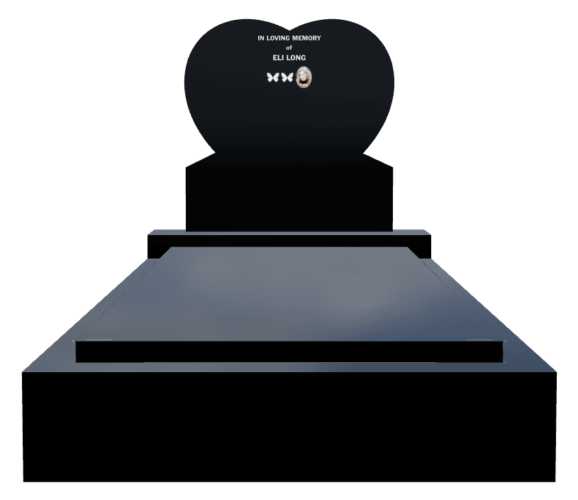Serpentine Laser-Etched Black Granite Monument – In Loving Memory Monument preview