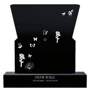 Headstone 45 - Butterflies Flower memorial design preview