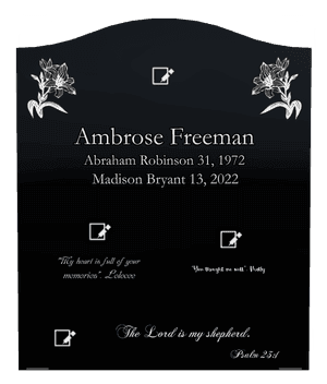 Serpentine - The Lord is my Shepherd memorial design preview