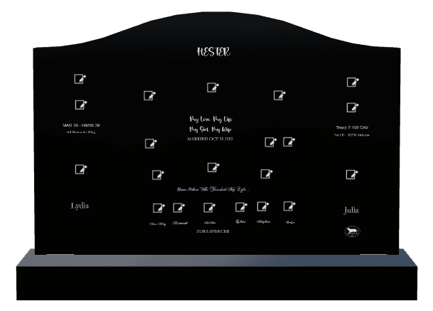 Serpentine Laser-Etched Black Granite Headstone – Timothy preview