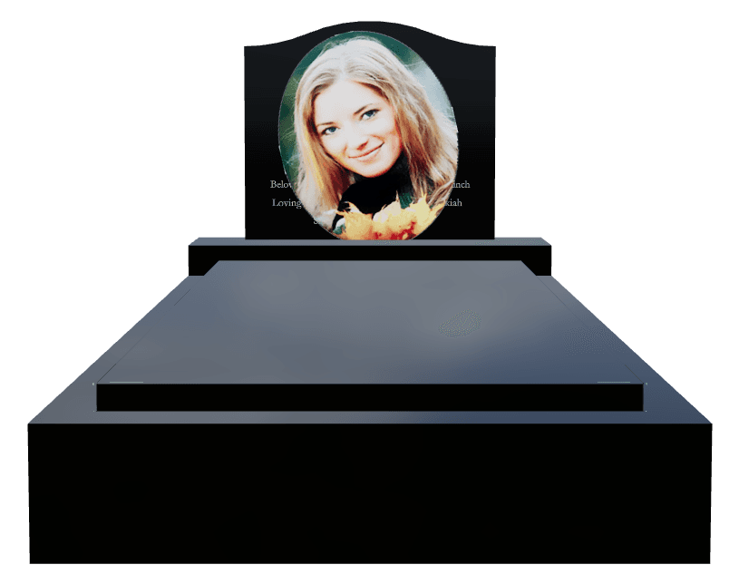 Curved Peak Laser-Etched Black Granite Monument – Loving Mother preview
