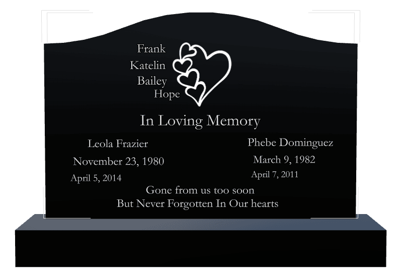 Serpentine Laser-Etched Black Granite Headstone – In Loving Memory preview