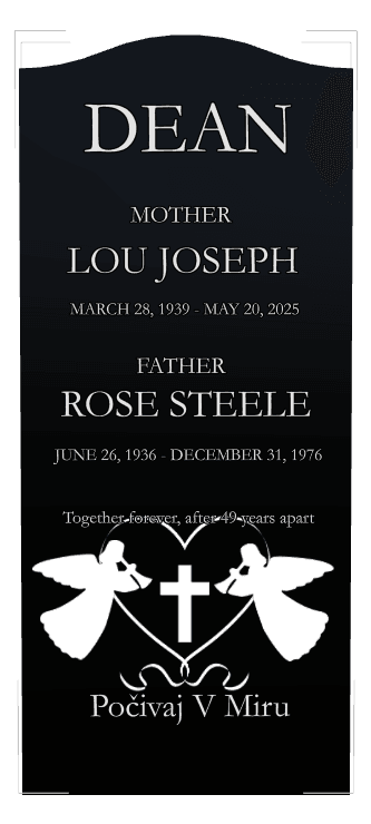 Serpentine Laser-Etched Black Granite Headstone – Together Forever preview