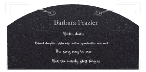Curved Top - Beloved Daughter memorial design preview