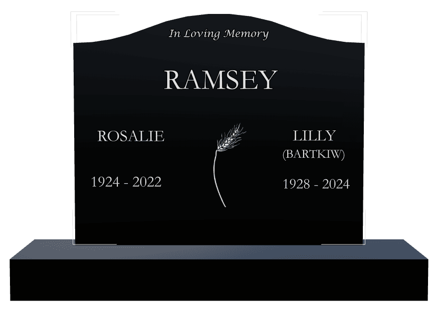 Serpentine Laser-Etched Black Granite Headstone – In Loving Memory preview