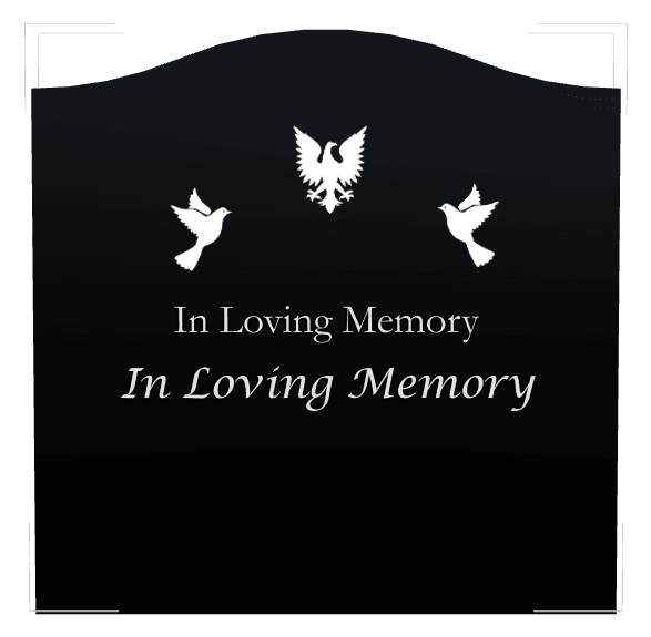 Serpentine Laser-Etched Black Granite Headstone – In Loving Memory preview