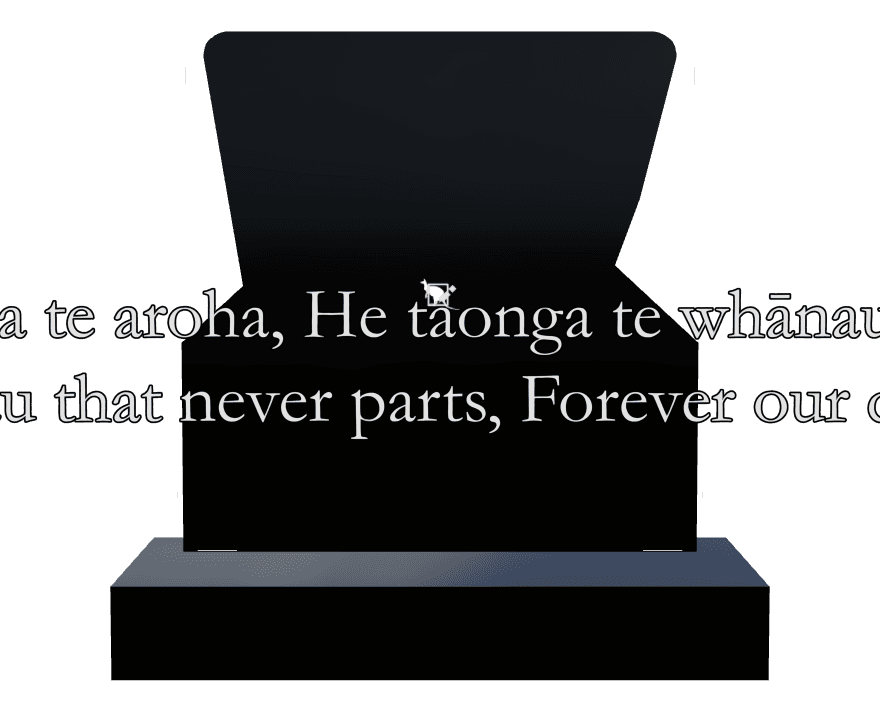 Laser-Etched Black Granite Headstone – Forever in Our Hearts preview