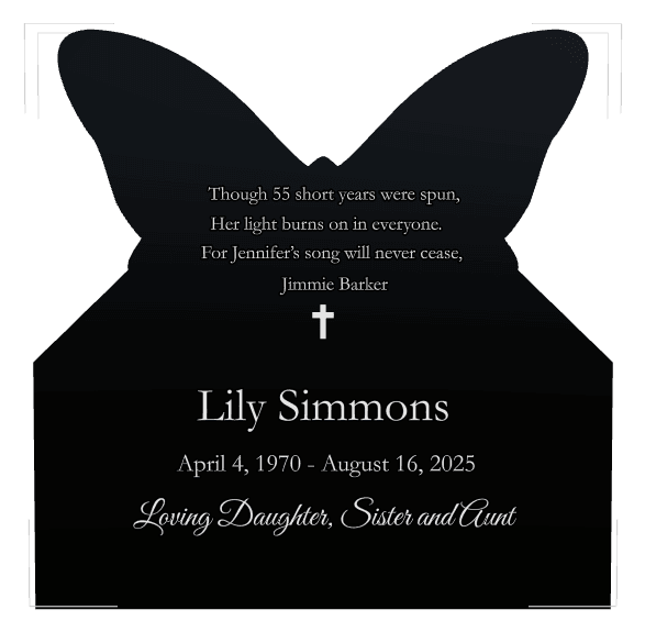 Laser-Etched Black Granite Headstone – Song Headstone preview