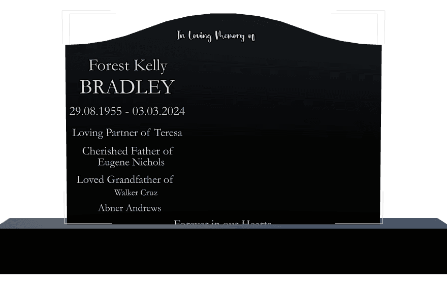 Serpentine Laser-Etched Black Granite Headstone – Loving Partner preview