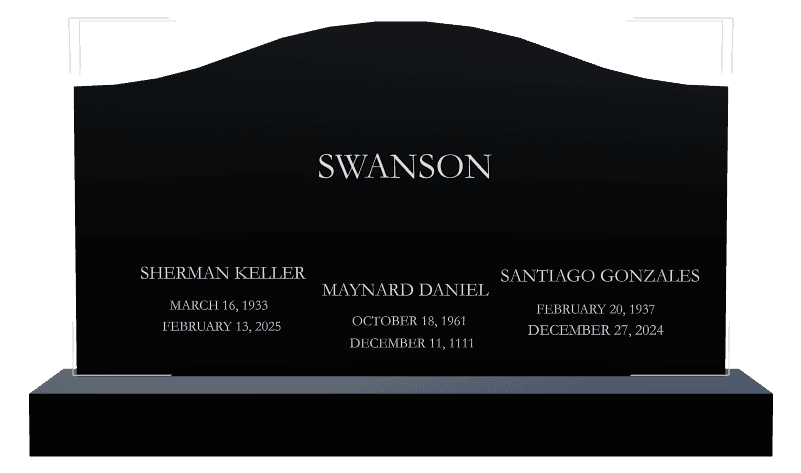 Serpentine Laser-Etched Black Granite Headstone – Ruth preview