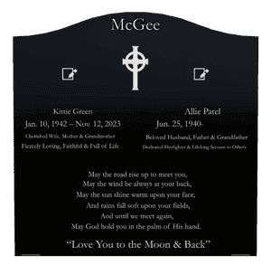 Serpentine - May The Wind be Always at Your Back Headstone memorial design preview