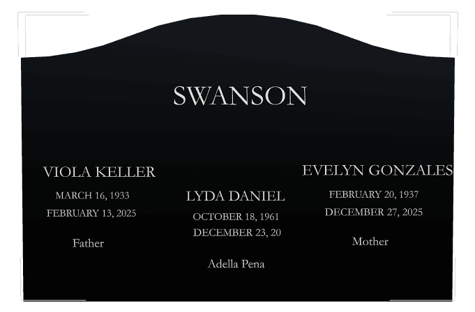Serpentine Laser-Etched Black Granite Headstone – Ruth Headstone preview