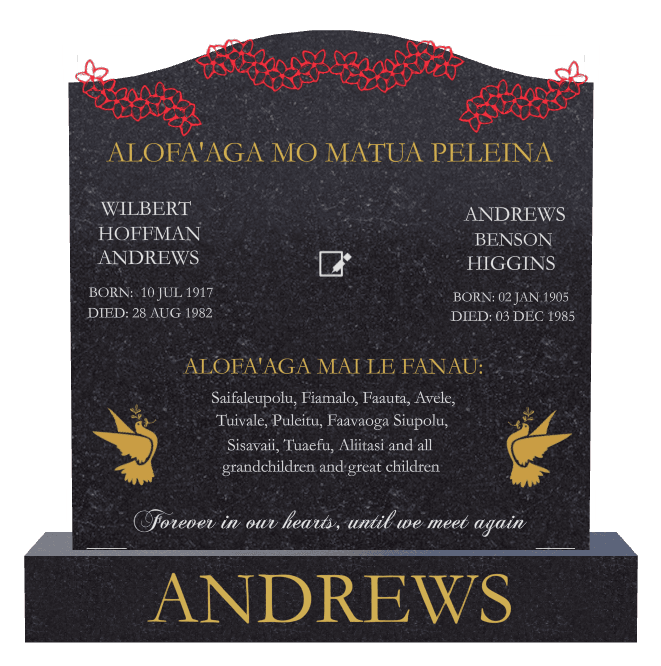 Serpentine Traditional Engraved Headstone – Forever in Our Hearts preview