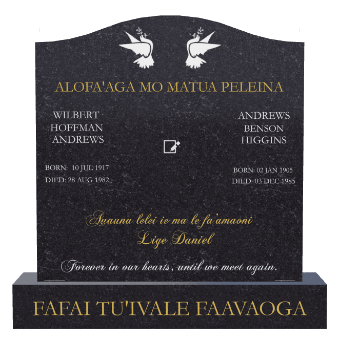 Serpentine Traditional Engraved Headstone – Forever in Our Hearts preview