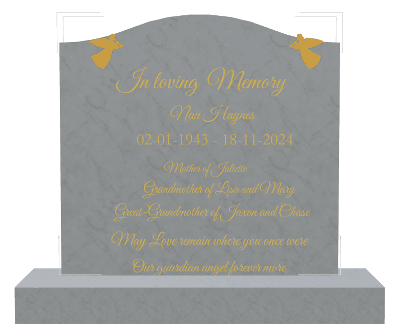 Serpentine Traditional Engraved Headstone – In Loving Memory preview